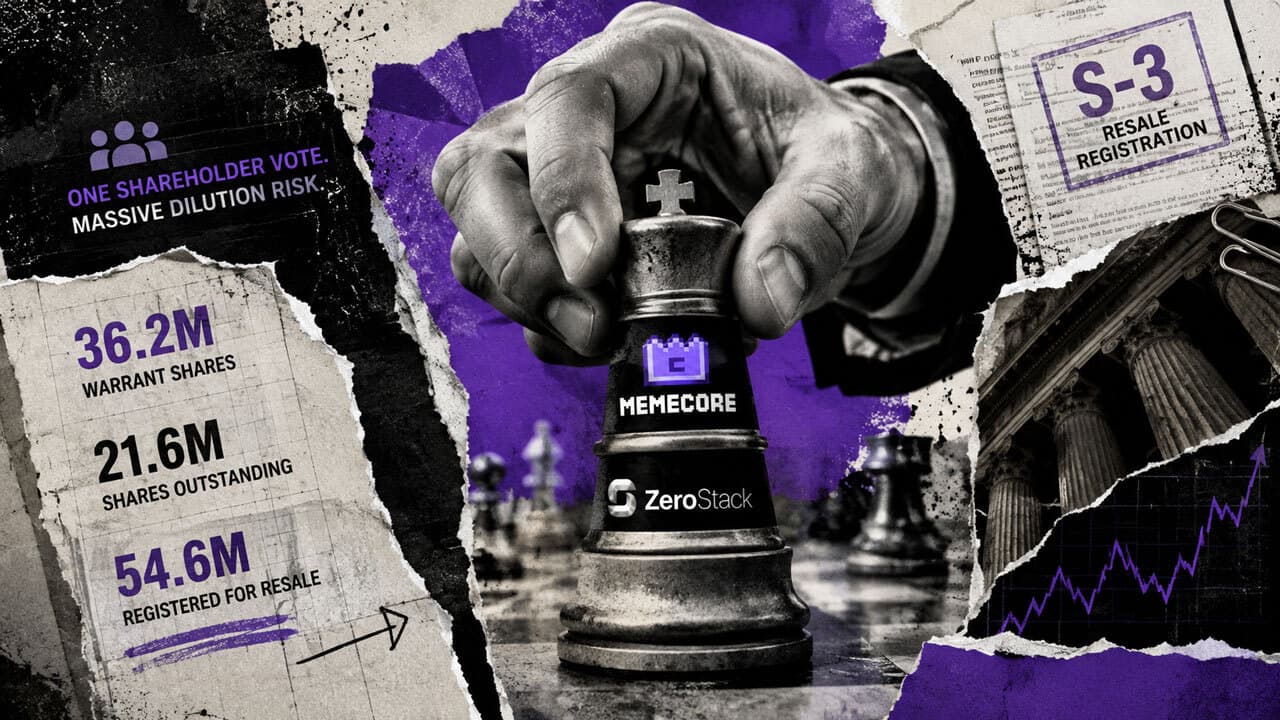 A $1 billion meme coin purchase puts a huge 167% share dilution down to a single vote for ZeroStack
