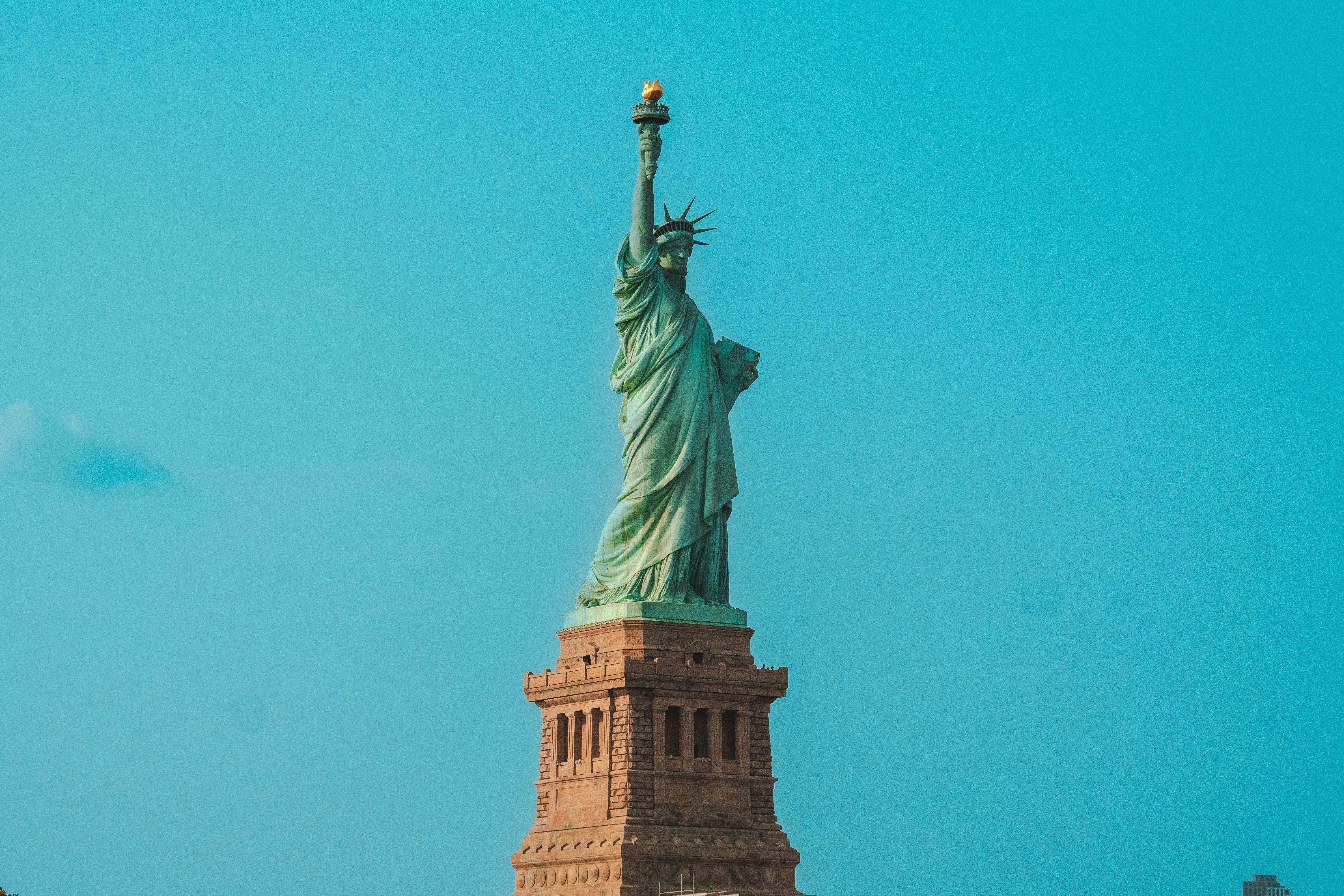 The iconic Statue of Liberty stands tall in New York City, a symbol of freedom and hope.