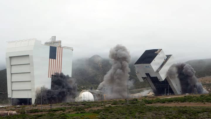 Towers once planned for California shuttle launches leveled for SpaceX rockets