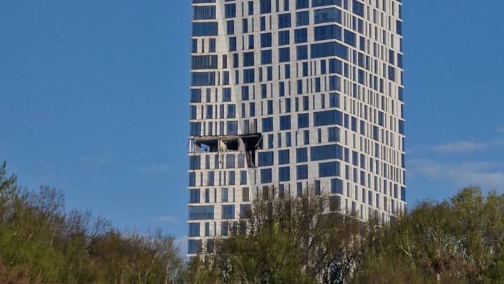 Drone hits upscale Moscow tower as Russian capital readies for Victory Day parade