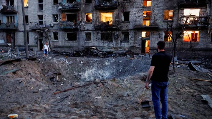 ‘Massive’ Russian missile and drone barrage pounds Ukraine capital