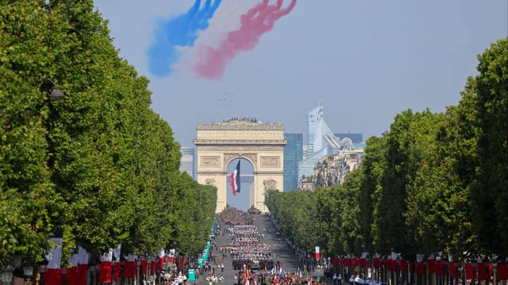 Watch: pomp and colour in Paris as France holds Bastille Day parade