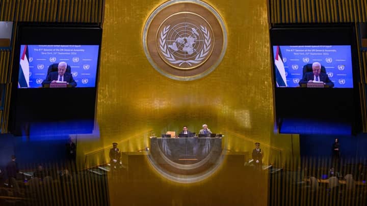 Abbas accuses Israel of waging ‘genocidal war’ in Gaza, in pre-recorded UN address