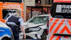 Two killed and many injured after car driven into crowd in German city of Leipzig