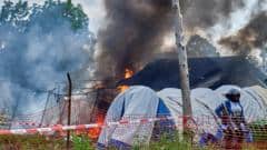 Angry crowd sets Ebola hospital tents on fire in DR Congo