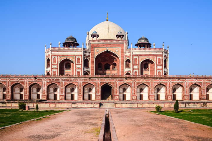Stunning view of Humayun's Tomb, a UNESCO World Heritage site in Delhi, India.