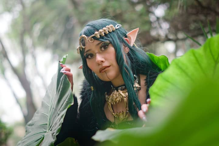 A captivating image of a forest elf in natural surroundings, evoking fantasy and mystery.