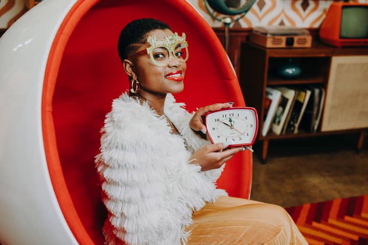 A fashionable celebration with a vintage vibe, perfect for New Year's Eve themes.