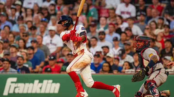 Red Sox's Ceddanne Rafaela argues he hit a foul ball when he actually missed by 6 inches