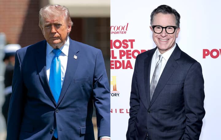 Donald Trump throws Stephen Colbert into a bin in AI-generated video shared by President after final-ever ‘Colbert’ episode airs