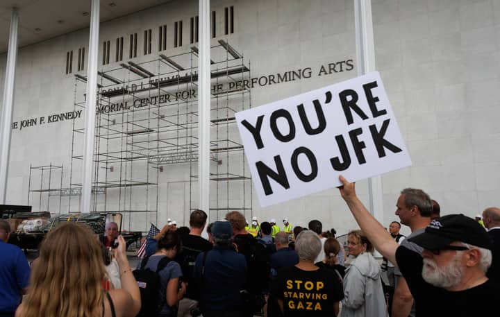 Donald Trump’s name has been fully removed from the Kennedy Center’s facade