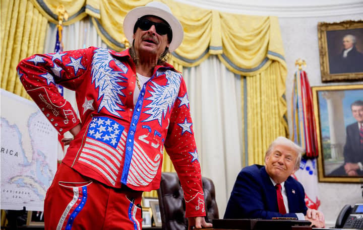 Kid Rock says being friends with Donald Trump gives him “a front row seat to the greatest shit show on Earth”